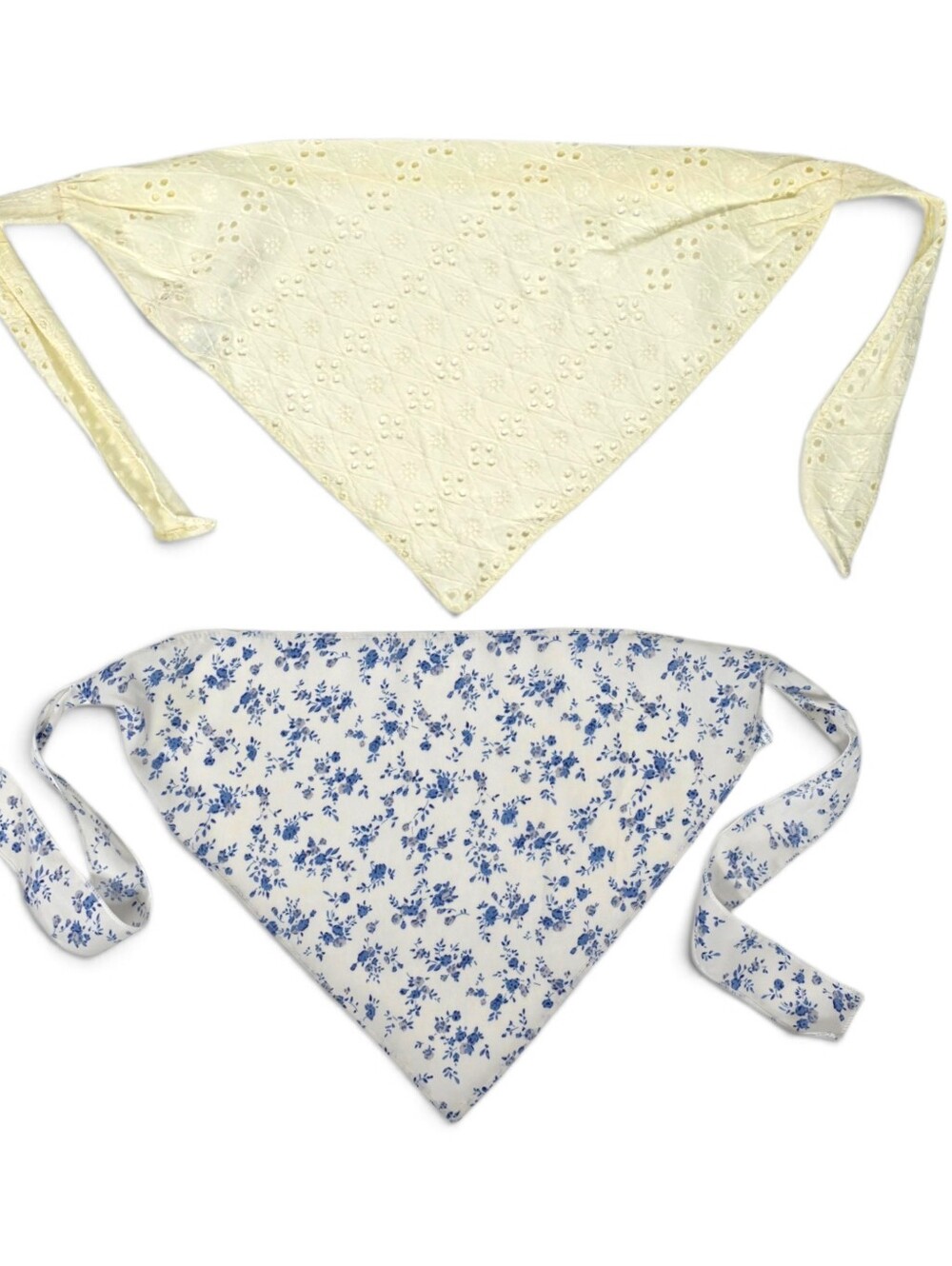 Free People Hair Scarf Set of 2 Claro Eyelet/Miss Sunshine White Floral NWT